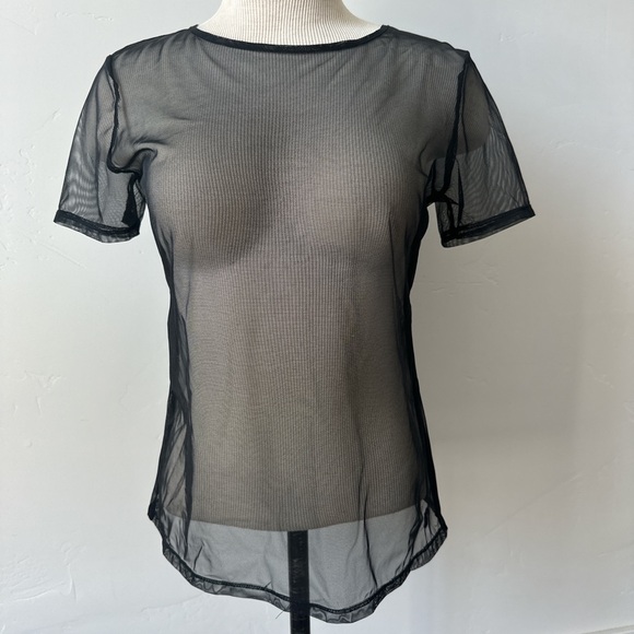Victoria's Secret black mesh t shirt xs - Picture 1 of 5